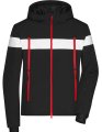 Heren Wintersport Jas James & Nicholson JN1174 zwart-wit-licht rood